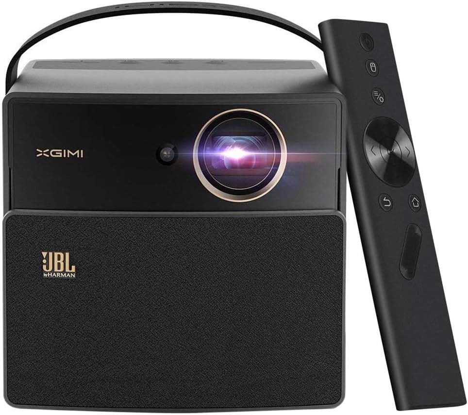 Lightwish Mini Movie Project, CC Aurora Dark Knight 3D DLP LED Home Video Projector, 300'' Display HD 1080P + 4K Supported, Built-in 20000 mAh Battery and JBL Speaker, with Bonus Portable Bag