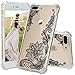 iPhone 8 Plus Case, JEXICASE Black Lace Flower Pattern Clear Shock Absorption Technology Bumper Hybrid Protective Cover Case for iPhone 8 Plus 5.5 Inch