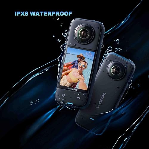 insta360 X3 360 Degree Waterproof Action Camera, 360, Stabilization,  Touch Screen, AI Editing, Live Strea