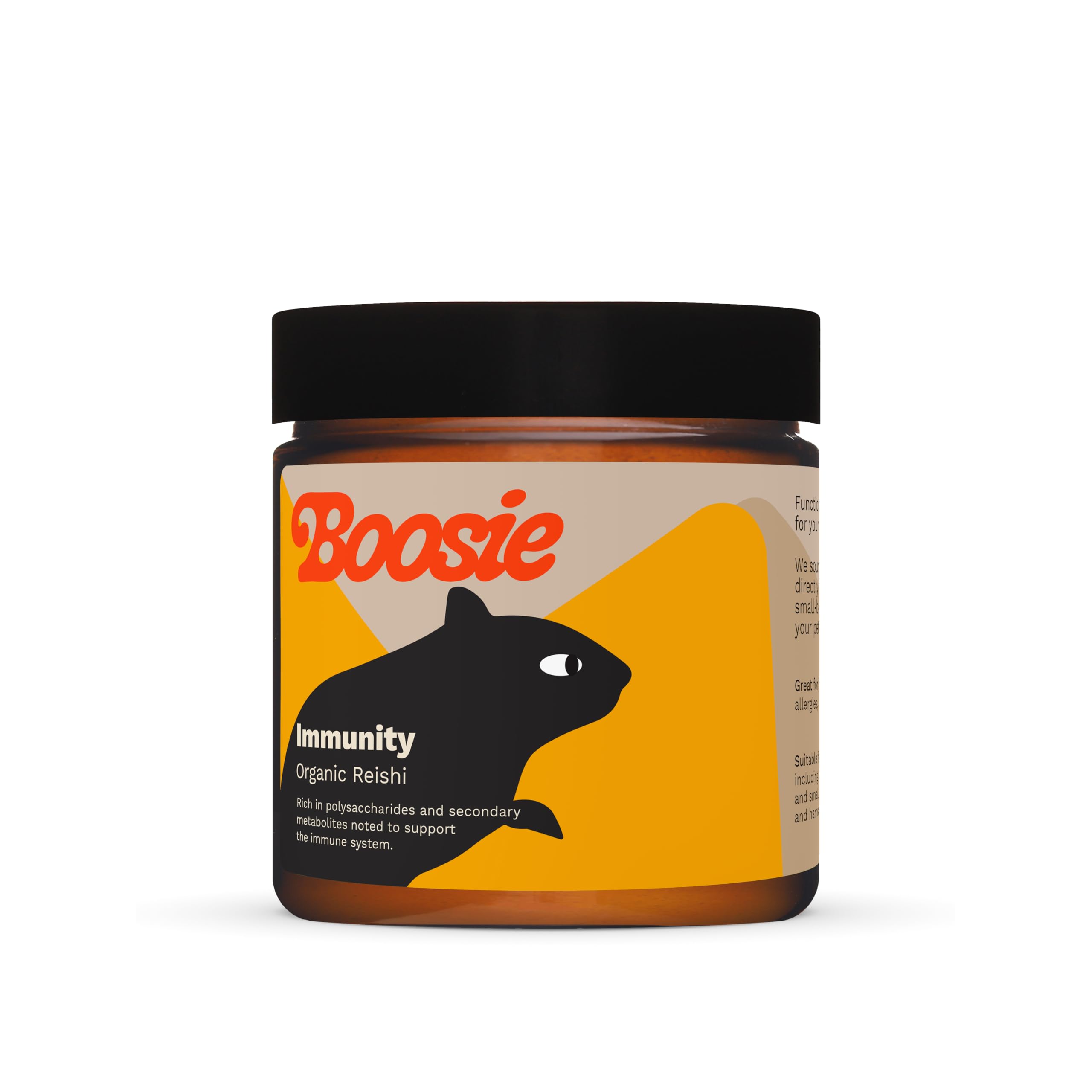 Boosie Organic Adaptogenic Powder for Dogs and Cats - Supports Immune System, Liver and Vitality - Reishi Mushroom - 100% Natural without Additives or Preservatives - Pet Nutrition