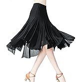 Leemiman Women Ballroom Dance Skirts Long Swing Skirt Waltz Latin Salsa Belly Dance Skirt for Dancing Flamenco Costume