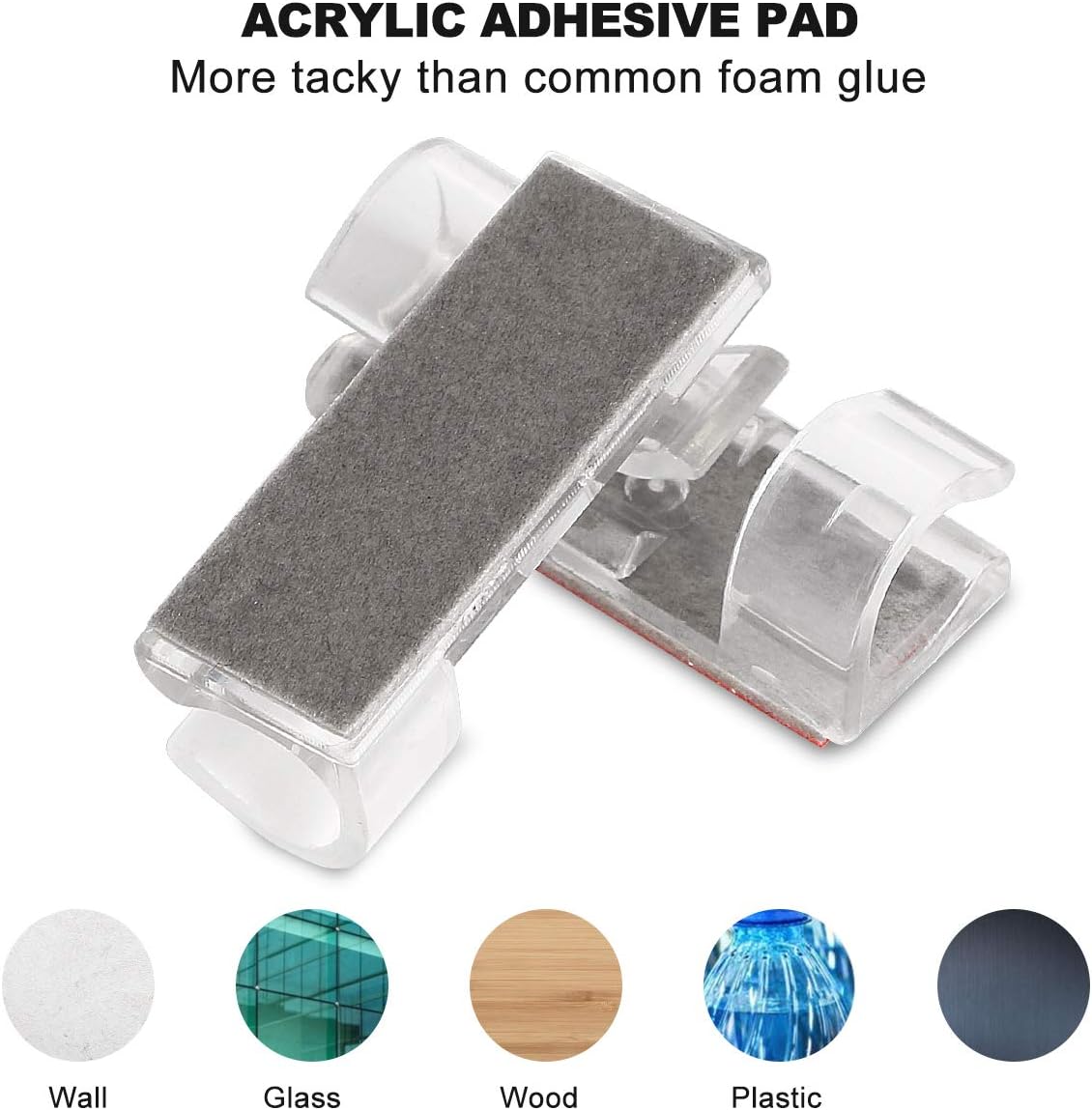 URAQT Self Adhesive Cable Tidy Wire Clips, 40 Pcs Cable Management Wall Cable Clips - Image 4