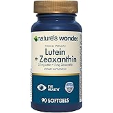 Nature's Wonder Clinical Strength Lutein 25 mg with Zeaxanthin 5 mg softgels for Adults, Supports Vision & Eye Health, Gluten Free, No Artificial Colors 90 Days Supply