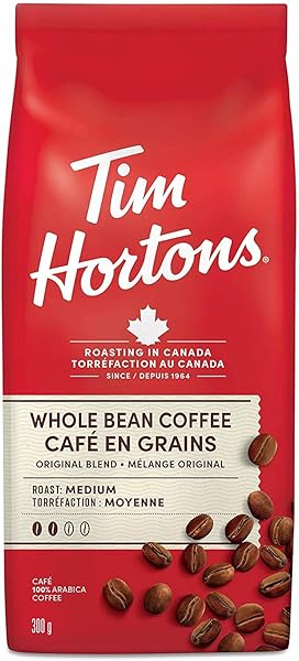 TIM HORTONS WHOLE BEAN ORIGINAL, MEDIUM ROAST COFFEE, MADE WITH 100% ARABICA BEANS, 32 OUNCE BAG