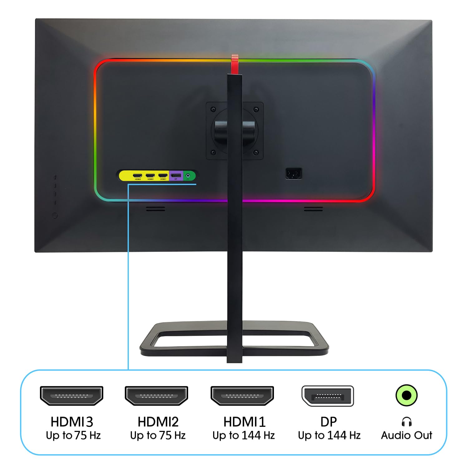Sceptre IPS 32 inch QHD LED Monitor HDR400 2560x1440 HDMI DisplayPort up to 144Hz 1ms Height Adjustable Gaming Blinders Included, Build-in Speakers Gunmetal Black 2021 (E325B-QPN168+)
