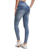 Amzdora Stretchy Jeans for Women High Waisted Jeggings Tummy Control Slim Fit Jeans Pull On with Pockets Stylish Casual