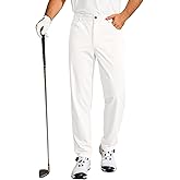 Runcati Mens Golf Pants Casual Flat-Front Stretch Work Dress Pants Lightweight Business Slacks