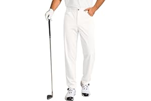 Runcati Mens Golf Pants Casual Flat-Front Stretch Work Dress Pants Lightweight Business Slacks