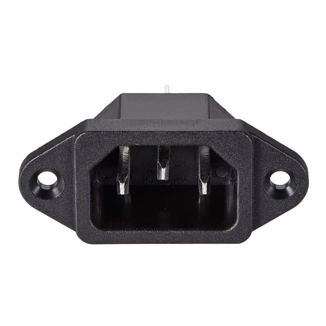 sourcing map C14 Panel Mount Plug Adapter AC 250V 10A /5A 3 Pins IEC Inlet Module Plug Power Connector Socket Straight 2pcs