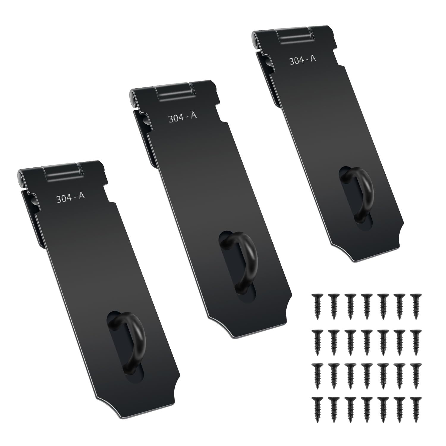 Photo 1 of Tmyjfjingxi 3PCS 5Inch Door Lock Hasp Latch Matte Black Stainless Steel Safety Padlock Latch Extra Thick Gate Latches Hardware with Screws