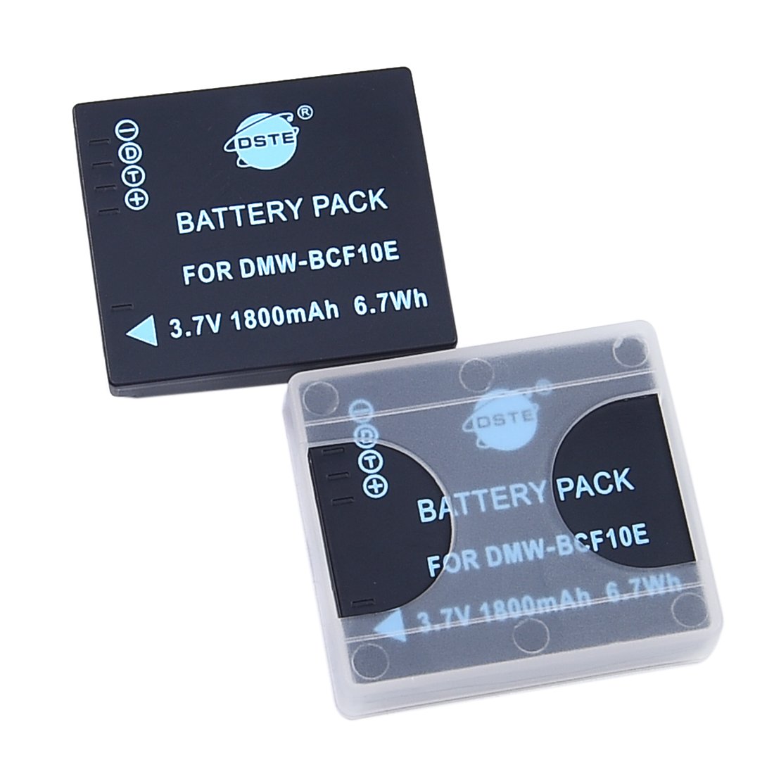 DSTE 2x DMW-BCF10E Rechargeable Li-ion Battery Compatible for Panasonic Lumix DMC-F2 DMC-F3 DMC-FH20 DMC-FH22 DMC-FH3 DMC-FT1 DMC-FT3 DMC-FS6 DMC-FS4 Camera as Panasonic DMW-BCF10PP CGA-S/106B
