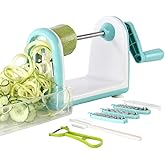 Ourokhome Zucchini Noodle Maker Spaghetti Spiralizer - 5 Blades Vegetable Slicer for Veggie Noodles and Curly Chips