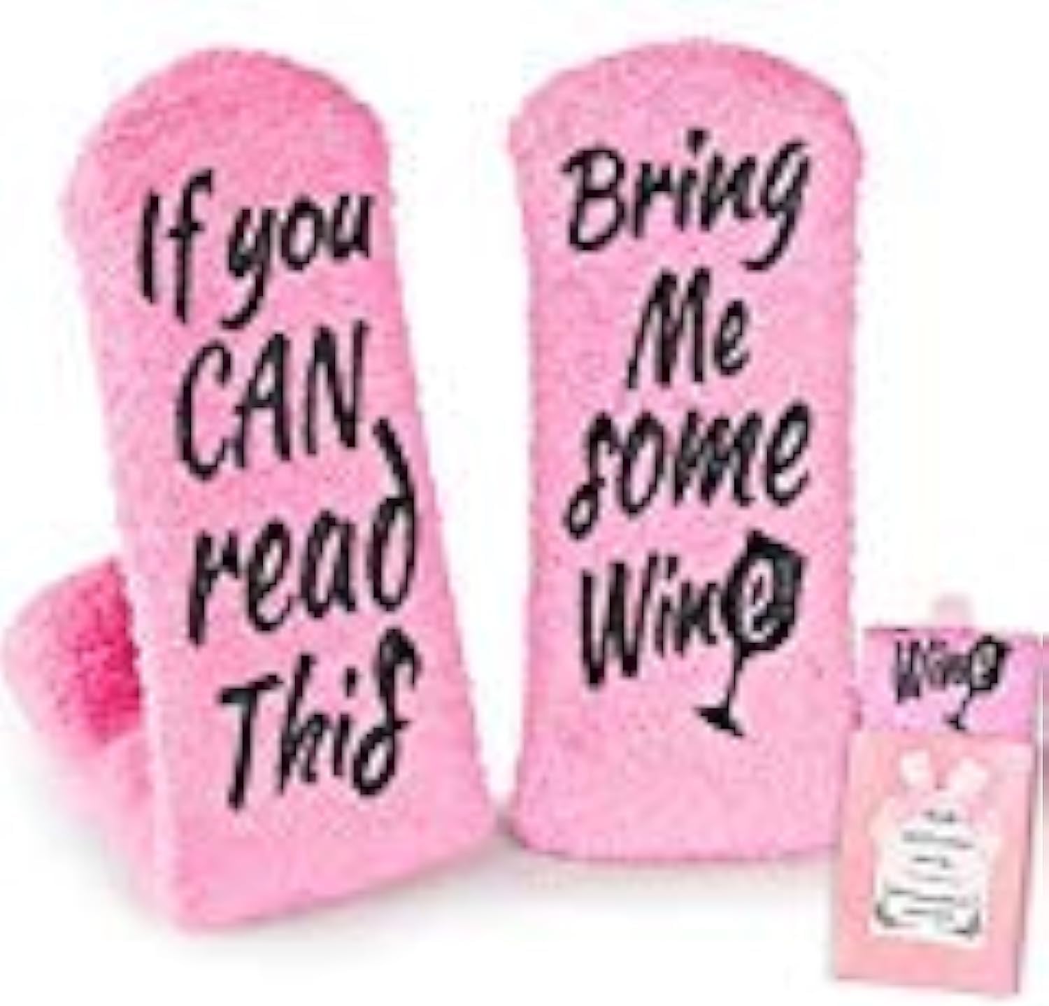 Stockings & Holders - Wine Gifts for Women, Funny for Best Friends Sister Her Mom Grandma Aunt Women Birthday Gift Ideas, If You Can Read This Bring Me Some Wine Socks, Wine Accessories Gift Boxes - Pink