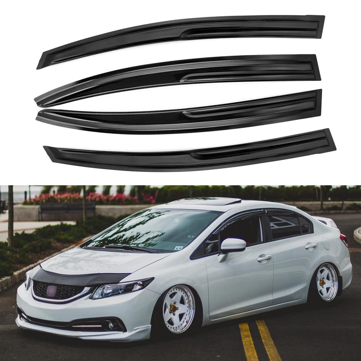 AceRide Window Visors Compatible with Honda Civic