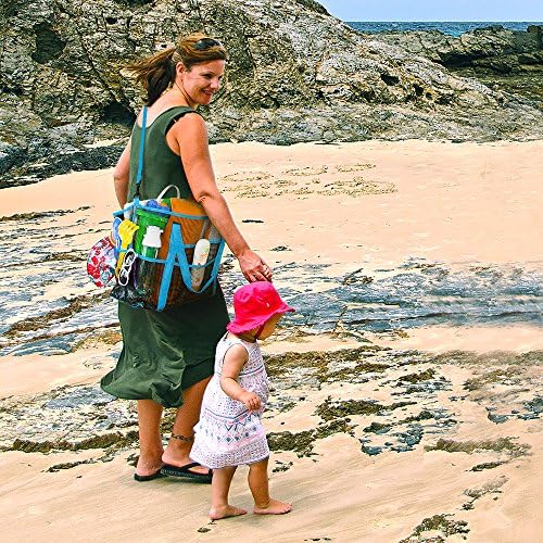 Large Mesh Beach Bag with Shoulder Strap. Great for Beach, Grocery, Picnics, and Camping. Holds Toys and Towels while leaving your hands free. by Simply Things