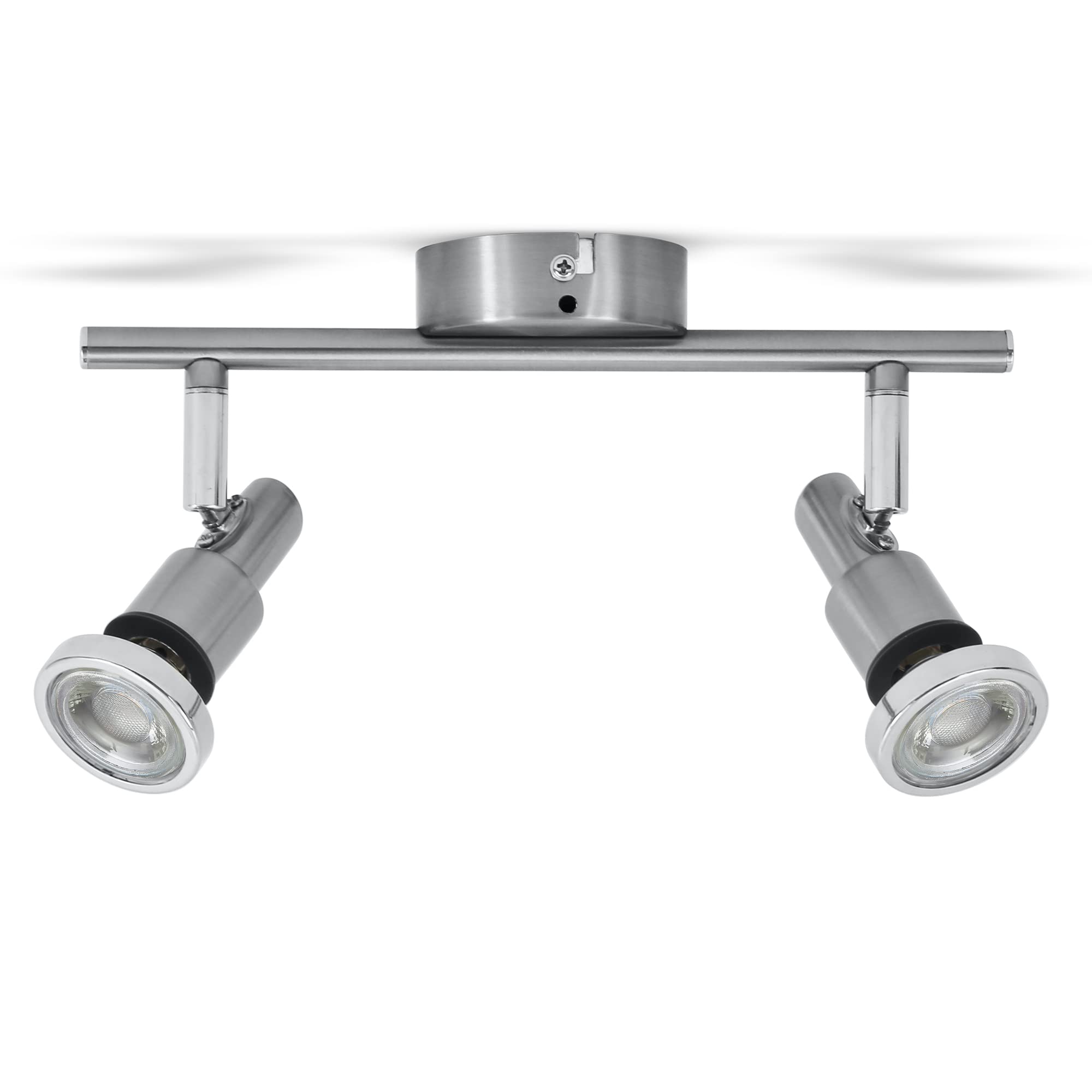 B.K.Licht LED Ceiling Light, Swivel Mounted Bathroom Spotlight Bar, 5W GU10 LED Bulbs incl, Warm White 3000K, Spotlight for Kitchen, Living Room & Bedroom, Spot, Metal, 230 V IP44