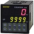 SESTOS 4 Digital preset Scale Counter C2S-R-220 AC 110-240V has UP/Down Mode, Maximum 5kpcs, NPN and PNP Input can be Switched. Input Signal: Input, Pause, Reset, Output: Relay