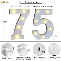 Pooqla Decorative Led Light Up Number