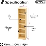 Oypla 6 Tier Beech Wooden CD DVD Game Shelf Storage Tower 102 CD Capacity view 2