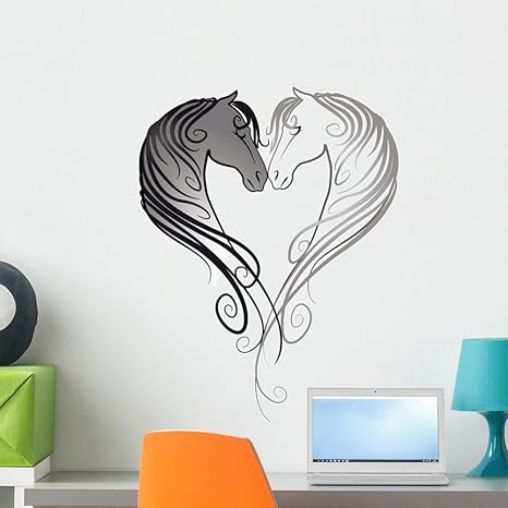 Amazon.com: Cabeza de caballo Corazón calcomanía de pared ...