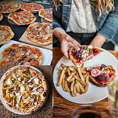 Metal Aluminum Pizza Peel Wooden Handle - 12 inch x 14 inch Pizza Paddle with Foldable Wood Handle Grill Oven Accessories Pastry Dough Bread Turner，Homemade Baking Cake Spatula