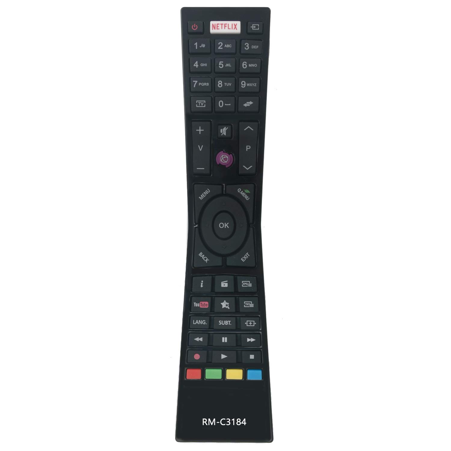 VINABTY RM-C3184 Replacement Remote Control Compatible with JVC TV LT-43VF53A LT-43VU72A LT-32VH53J LT-55VU72K LT-55VU72A LT-48VF52K LT49VU63I LT-65VU20I LT-55VU63k