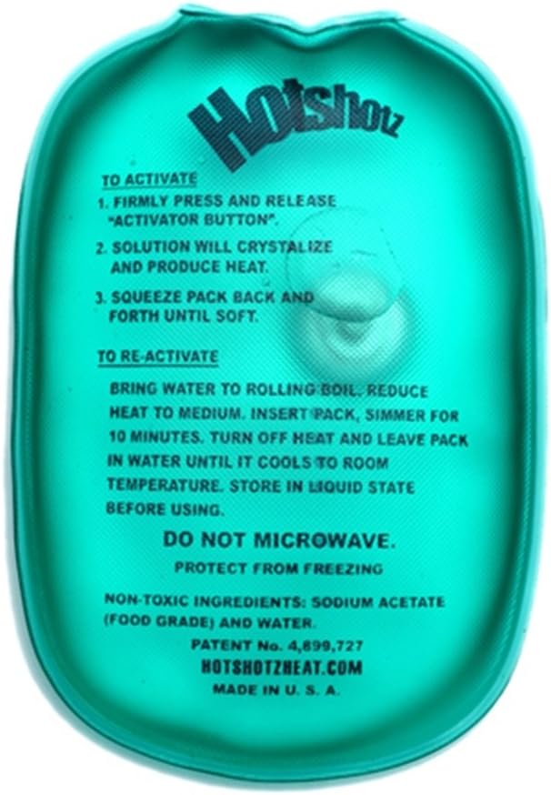 Hotshotz Instant Reusable Heat Pack Warmer 3" x 5" Green