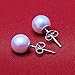 HXZZ Fine Jewelry Gifts for Women Akoya Round White Seawater Cultured Pearl Sterling Silver Stud Earrings 7-7.5mm