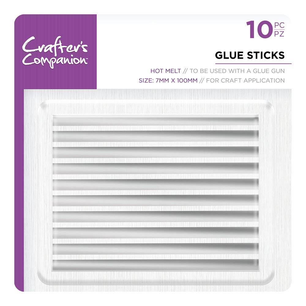 Crafter's Companion Glue Sticks Refills for Hot Glue Gun for Crafting Projects - 7mm - Pack of 10 Clear