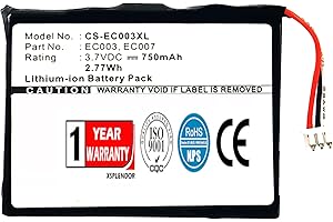 XSPLENDOR Replacement Battery for Apple iPod Mini M9160LL/A M9434LL/A M9435LL/A M9436LL/A M9437LL/A M9800/A M9800B/A M9800CH/A M9800DK/A M9800FD/A M9800FE/A M9800J/A M9800KH/A Part NO EC003 EC007