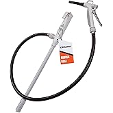 DeWay Battery-Powered Stick Fuel Transfer Pump with Hand Trigger Nozzle, 3.2GPM Flow Rate & 51” Rubber Transfer Hose, Fits Most Gas Cans for Pumping Gasoline, Kerosene, Diesel & Non-Potable Water
