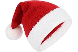 Century Star Christmas Santa Hat for Baby Infant Toddler Kids, Soft Cozy Winter Plush Xmas Beanie Girls Boys Elf Hat