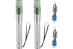 VFLTOOL 2PCS Visual Fault Locator for Fiber Optic Cables, VFL Support FC/ST/SC/LC Interfaces, Long-Range Fault Finder, Fiber Light Pen Tester, High-Precision OTDR Mapping Tool for FTTH, Telecom, Datacom