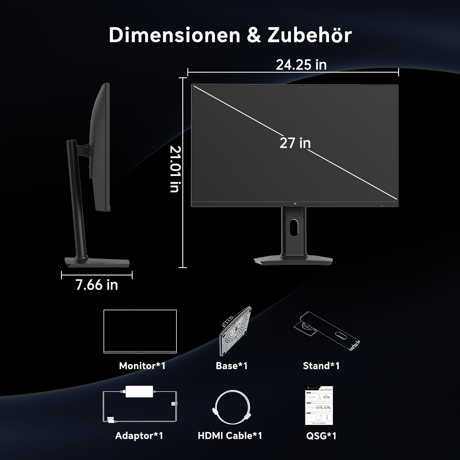 KTC Gaming Monitor 240Hz 27 Zoll | FHD@240Hz | Verstellbarer Ständer | Schnelles IPS Panel | 1ms Reaktionszeit (MPRT) | 350 cd/㎡ Helligkeit, HDR | Adaptive Sync | 97% DCI-P3, 99% sRGB, ΔE＜2 | H27F7 8
