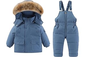 YRAETENM Baby Boys Girls Snowsuit 2 Piece Toddler Snow Bib Pants and Jackets Snowsuits Snowboarding Ski Suits Winter Outfits