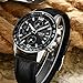 Yuheng Quartz Chronograph Waterproof Watches Business and Sport Design Leather Band Strap Wrist Watch (Black)