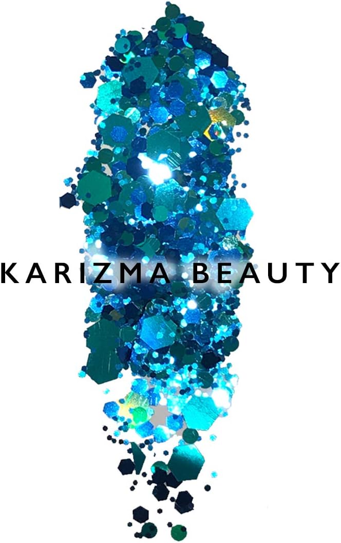 Mermaid Dreams Chunky Glitter ✮ KARIZMA BEAUTY ✮ Festival Glitter Cosmetic Face Body Hair Nails, Blue, Green, Or Purple - Image 3