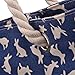 DGY Women’s Print Canvas Tote Bag Beach Bag Shopping Bag Shoulder Bag with Thick Rope G00252 (Blue Rabbit)