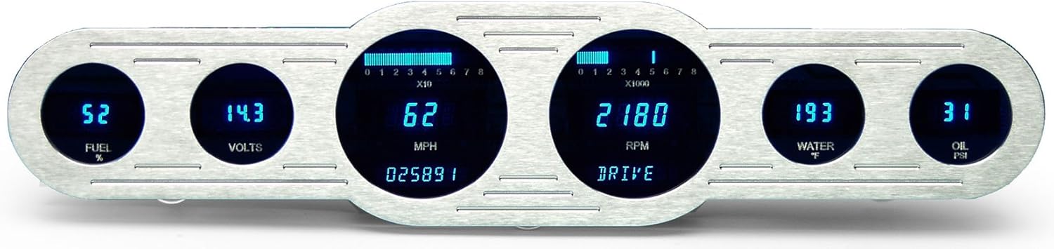 Dakota Digital VFD3-CNTR-6 Dash 6 Gauge Universal Street Rod Panel