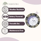 HomeZone Westminster 14" Garden Clock & Thermometer, Waterproof Slate view 5