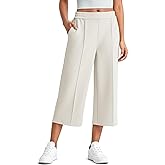 G4Free Smoofit Capri Pants for Women Wide Leg Yoga Pants High Waist Summer Travel Casual Pants with Pockets