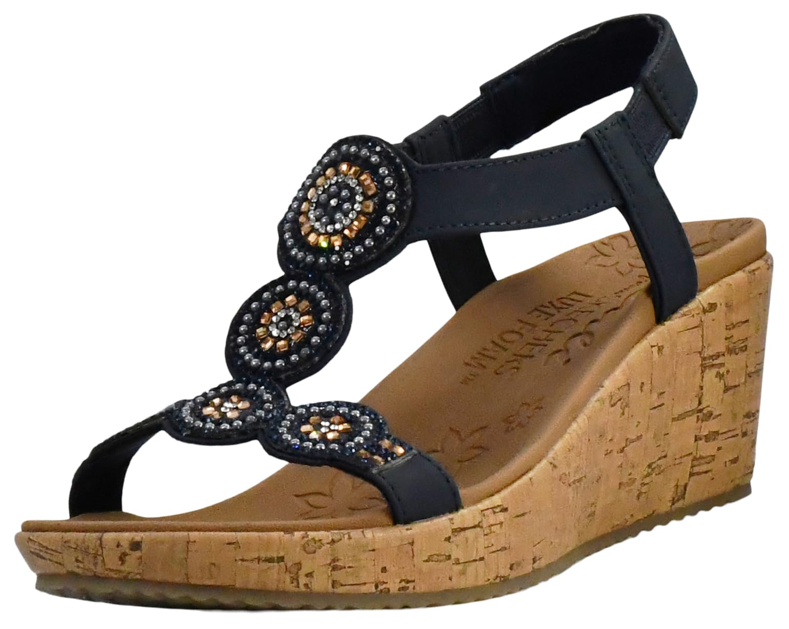 Skechers womens Beverlee - Date Glam Sandal , Navy , 6 Image Skechers womens Beverlee - Date Glam Sandal , Navy , 6 Image