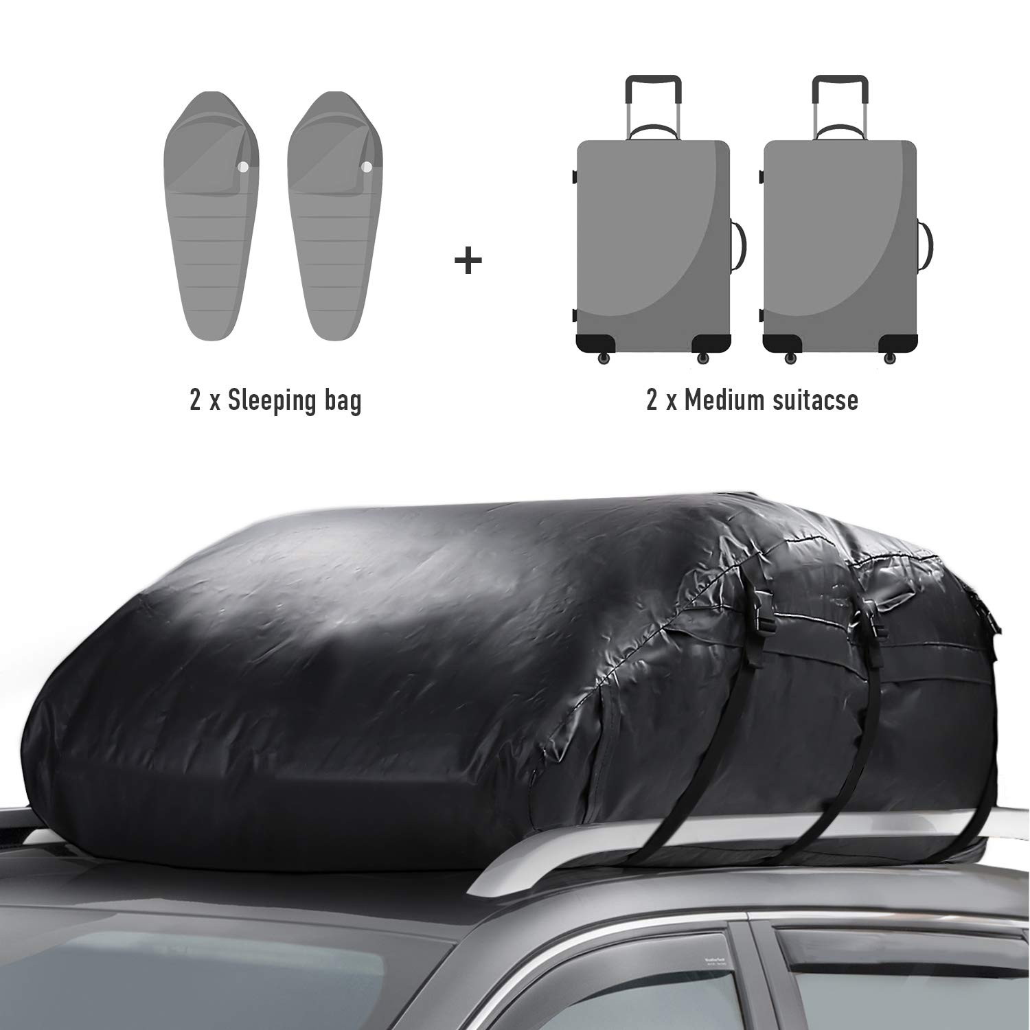 Cofre Techo De Coche Bacas Y Portaequipajes Maletero Impermeable