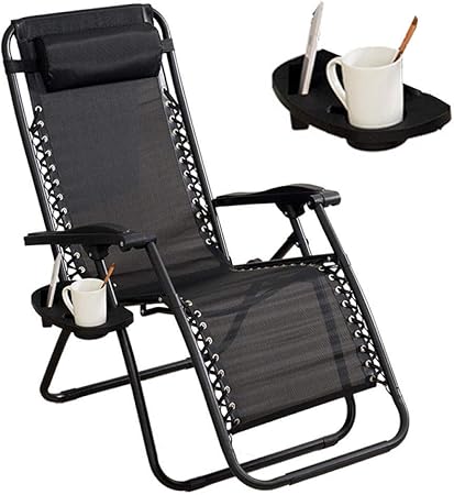 sun lounger with cup holder