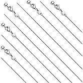 Crisjanggo 10 Pcs Necklace Bulk Stainless Steel Thin Chain for Jewelry Making Adjustable Necklace with Rubber Stopper Bead for Women