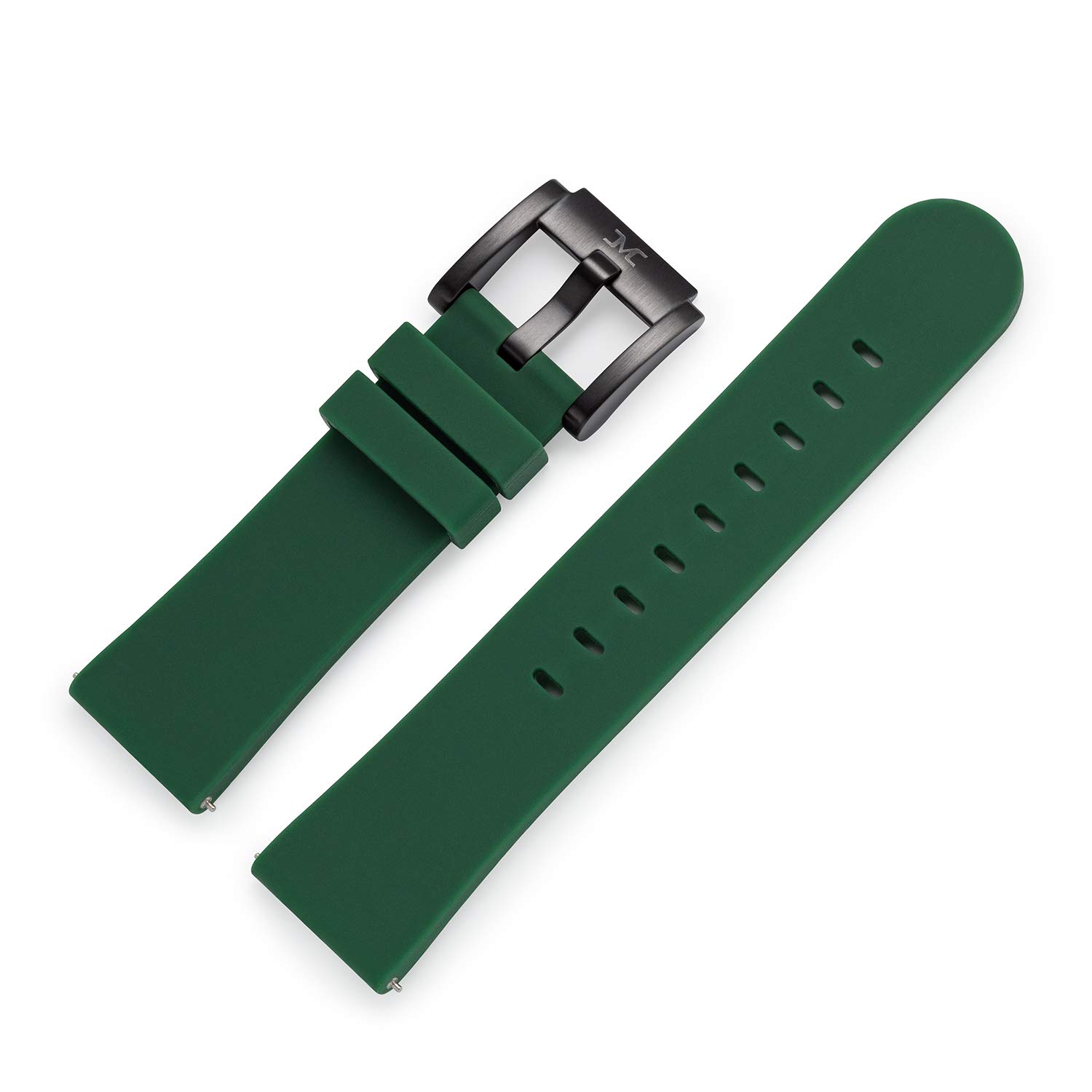 TW Steel Marc Coblen silicone watch strap, 22 mm, with steel clasp, dark green, Strap.