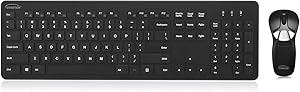Gyration Air Mouse GO Plus with Full Size Keyboard - USB Wireless RF 104 Key - USB Wireless RF Laser - Symmetrical - Compatible with Desktop Computer (Windows, Mac OS) - TAA Compliant (GYM1100FK)