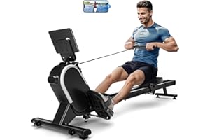 Rowing Machine, MOSUNY Magnetic Rowing Machines for Home 350 LB Weight Capacity, 16 Levels Resistance Row Machine with Dual Slide Rail, Bluetooth, App Compatible 2025