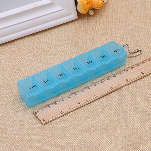 BYNNIX 7 Day Transparent Storage Box Jewelry Ornament Drug Compartment Display Case - Thumbnail 6