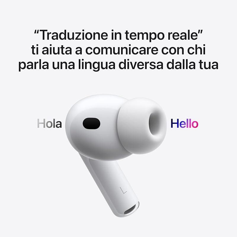 AirPods Pro 3, Cancellazione attiva del rumore, Rilevamento della frequenza cardiaca, Cuffie Bluetooth, Audio spaziale, Suono ad alta fedeltà, Ricarica USB-C​​​​​​​